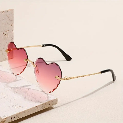 Chic Heart-Shaped Rimless Fashion Glasses