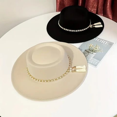 Elegant Cotton Blend Fedora Hat