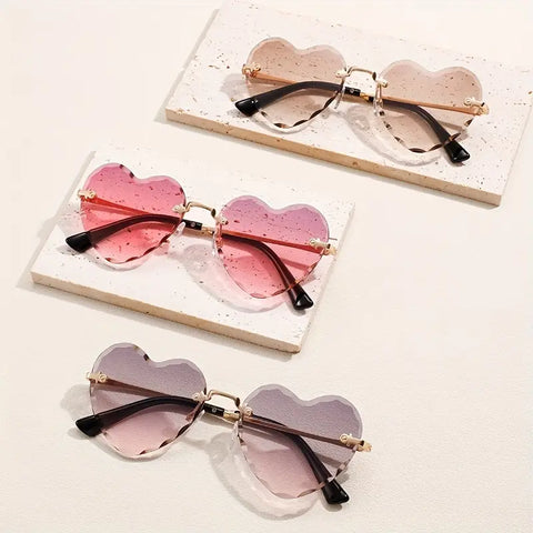 Chic Heart-Shaped Rimless Fashion Glasses