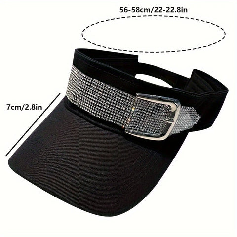 Visor Cap with Rhinestone Embellishment