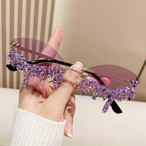 Teardrop-Shaped, Diamond-Studded, Candy-Colored Glasses