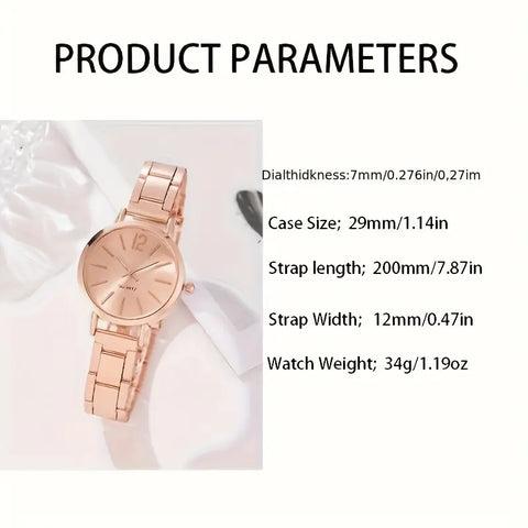 Fashionable Women'S Quartz Watch And Bracelet Set