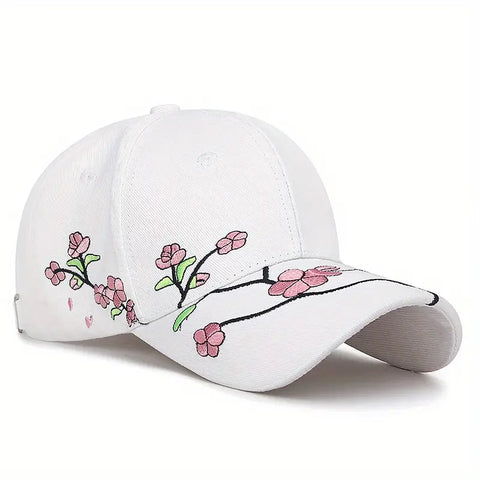 Plum Flower Embroidery National Style Curved Brim Baseball Cap