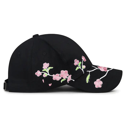 Plum Flower Embroidery National Style Curved Brim Baseball Cap