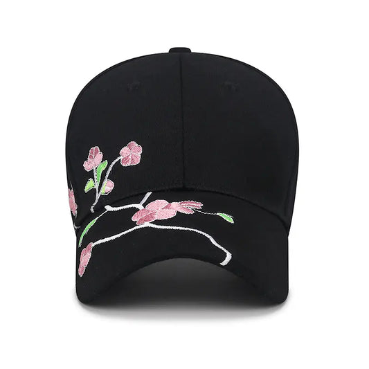 Plum Flower Embroidery National Style Curved Brim Baseball Cap