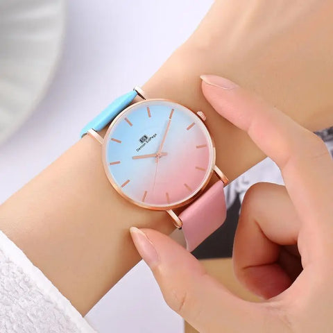 Double Color Gradient Strap Watch