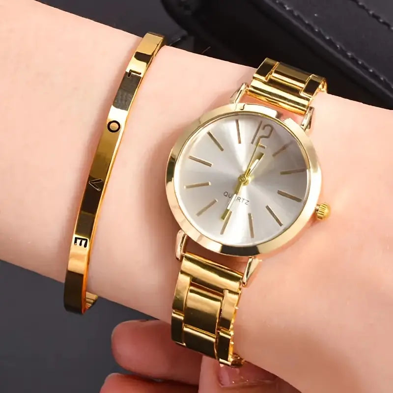 Simple Alloy Quartz Watch With  Stylish Timepiece