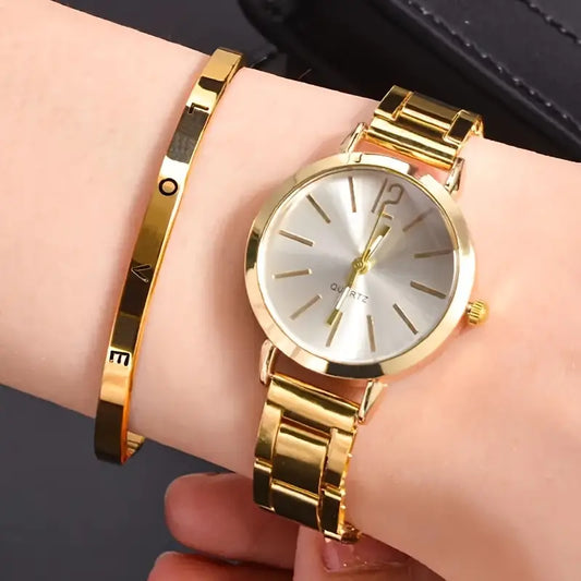 Simple Alloy Quartz Watch With  Stylish Timepiece