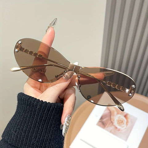 Elegant Frameless Flat Lens Glasses,