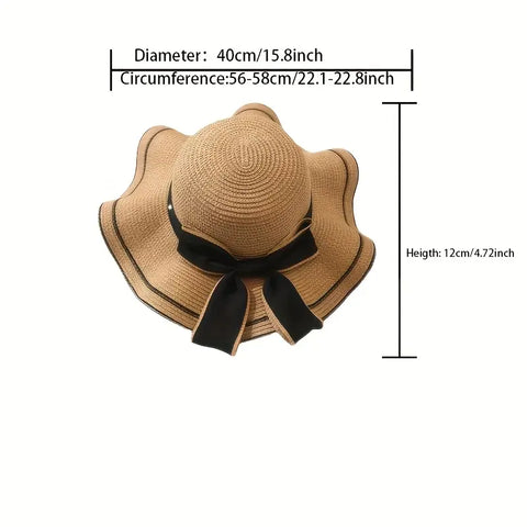 Temperament Sweet Lady Woven Straw Hat