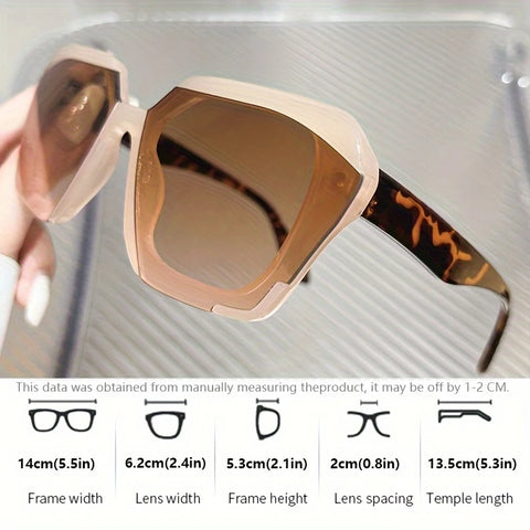 Oversized Geometric Fashion Glasses With Durable Plastic Frame