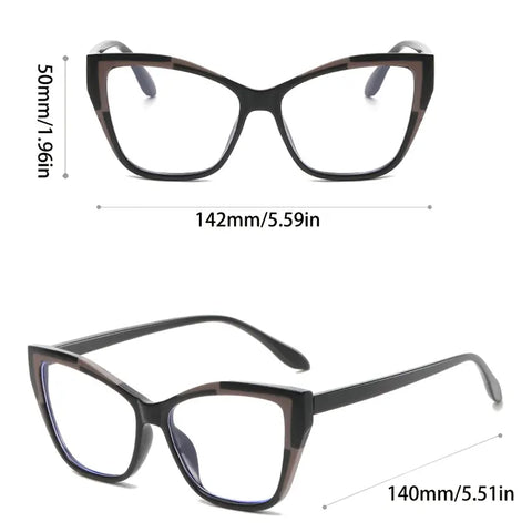 Stylish  Glasses with a Unique Color-Block Design And Leopard Print