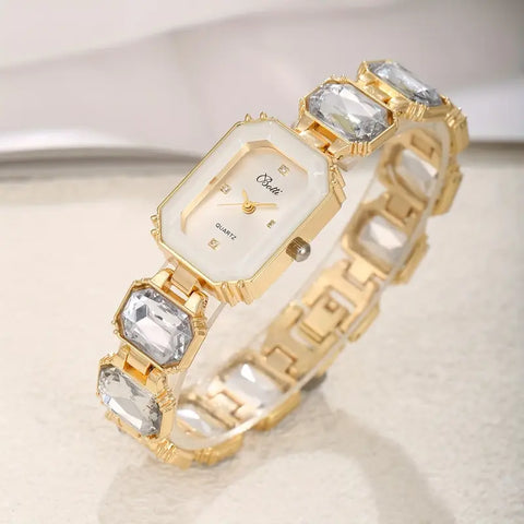 Elegant Square Alloy Wrist Watch for Women