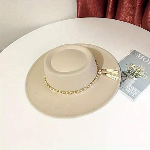 Elegant Cotton Blend Fedora Hat