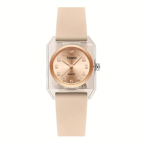 Elegant  Quartz Watch  with Silicone Band
