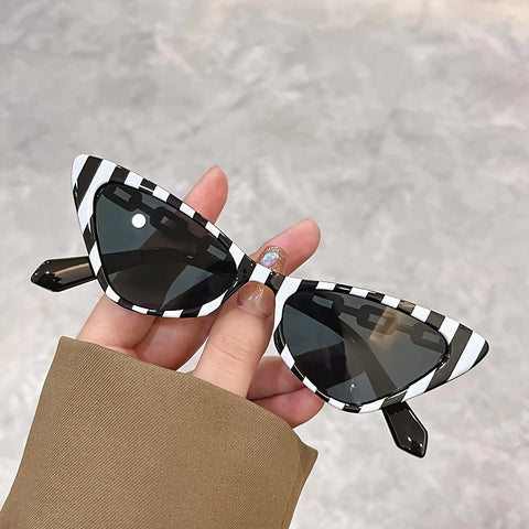 Cat Eye Glasses - Retro Y2K Metal Chain Design