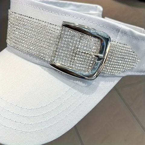 Visor Cap with Rhinestone Embellishment