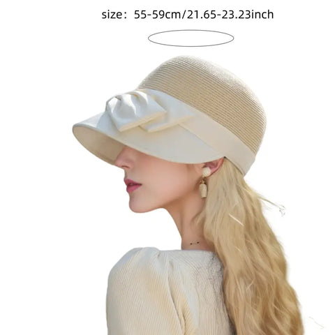 Wide Brim Sun Hat with Decorative Bow