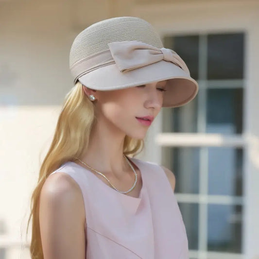 Wide Brim Sun Hat with Decorative Bow