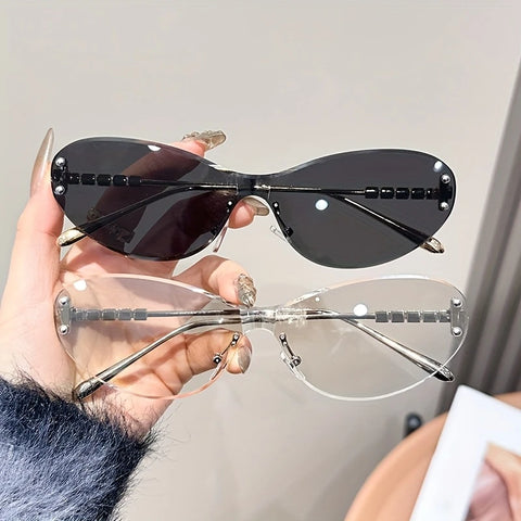 Elegant Frameless Flat Lens Glasses,