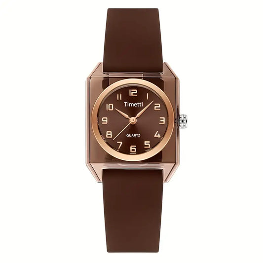Elegant  Quartz Watch  with Silicone Band