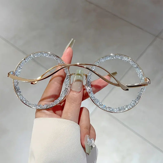 Popular Exquisite Metal Glasses Trendy Oversize Frame