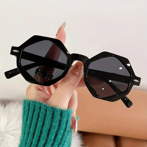 Hexagonal Fashion Glasses - Chic Small Frame Accessory