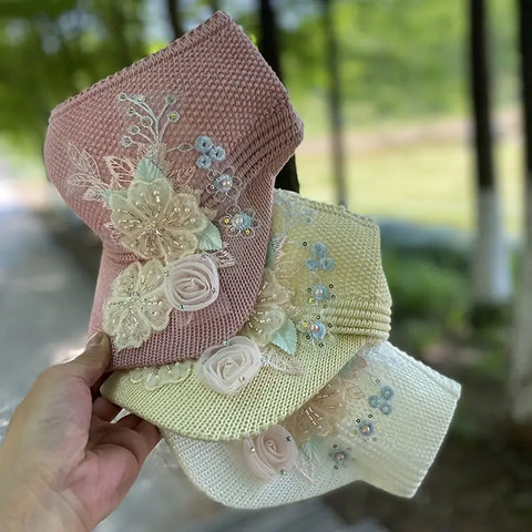 1pc Stylish Handmade Floral Visor Hat