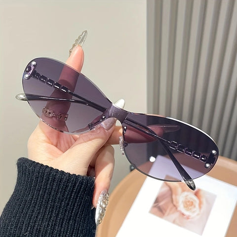 Elegant Frameless Flat Lens Glasses,