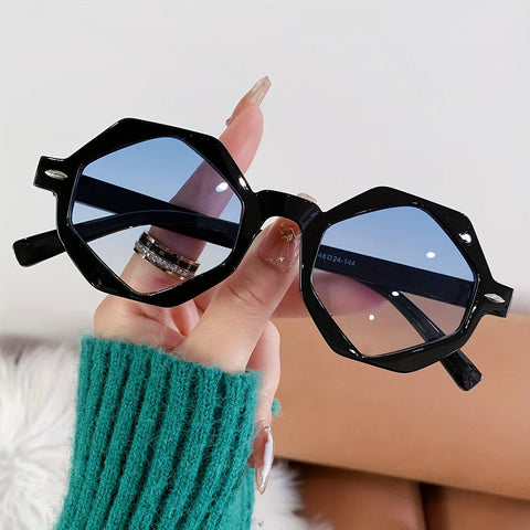 Hexagonal Fashion Glasses - Chic Small Frame Accessory