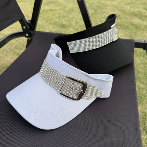 Visor Cap with Rhinestone Embellishment