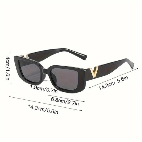Chic Cat Eye Fashion Glasses With Luxury V-Letter Design