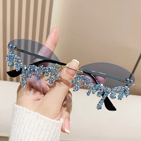 Teardrop-Shaped, Diamond-Studded, Candy-Colored Glasses