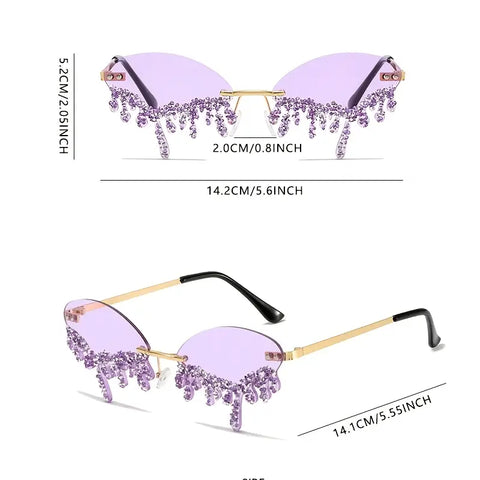 Teardrop-Shaped, Diamond-Studded, Candy-Colored Glasses