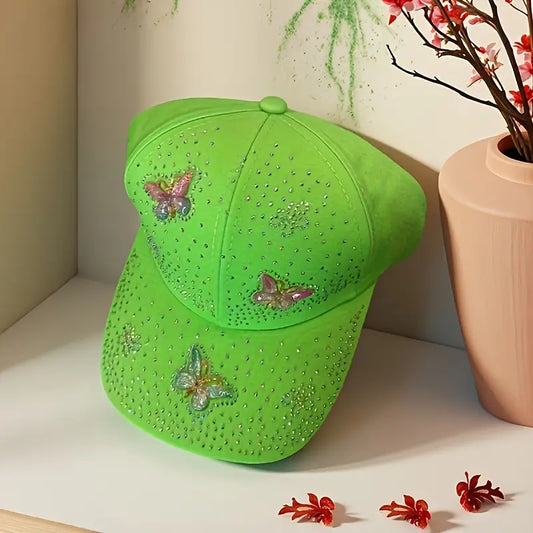 Butterfly Rhinestone Design, Baseball Cap