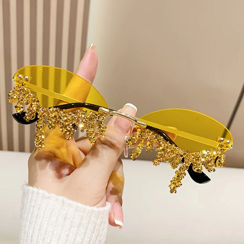 Teardrop-Shaped, Diamond-Studded, Candy-Colored Glasses