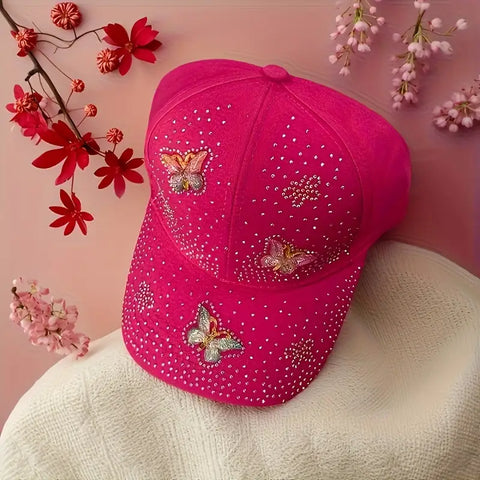Butterfly Rhinestone Design, Baseball Cap