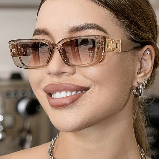Fashion Glasses with Golden-Tone Accents