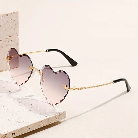 Chic Heart-Shaped Rimless Fashion Glasses