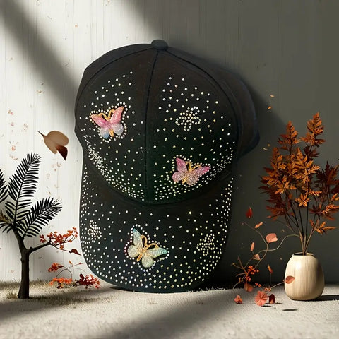 Butterfly Rhinestone Design, Baseball Cap