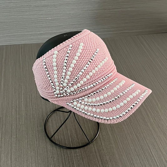 Baseball Cap with White Bead Design