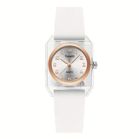 Elegant  Quartz Watch  with Silicone Band