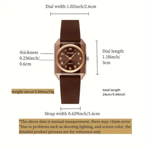 Elegant  Quartz Watch  with Silicone Band