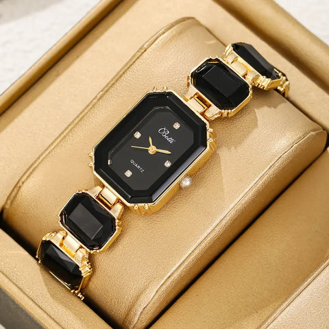 Elegant Square Alloy Wrist Watch for Women