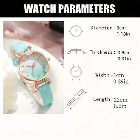 12-Digit  Quartz Watch With  Faux Leather Band