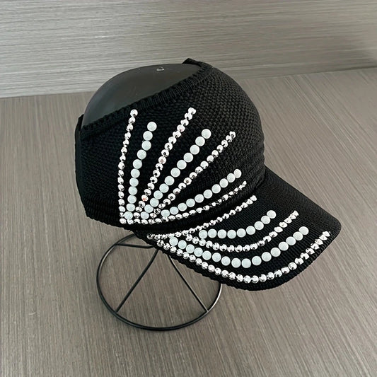 Baseball Cap with White Bead Design