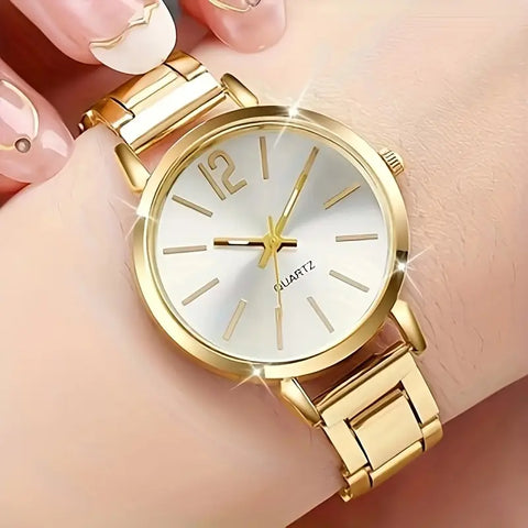 Simple Alloy Quartz Watch With  Stylish Timepiece