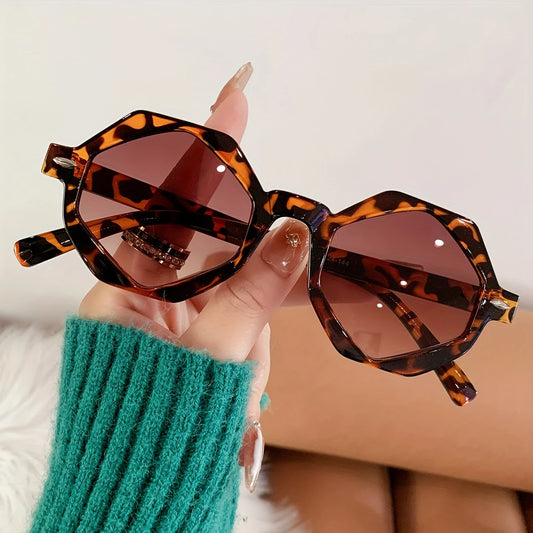 Hexagonal Fashion Glasses - Chic Small Frame Accessory