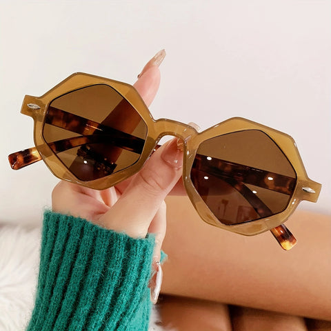 Hexagonal Fashion Glasses - Chic Small Frame Accessory