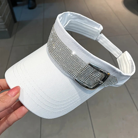 Visor Cap with Rhinestone Embellishment